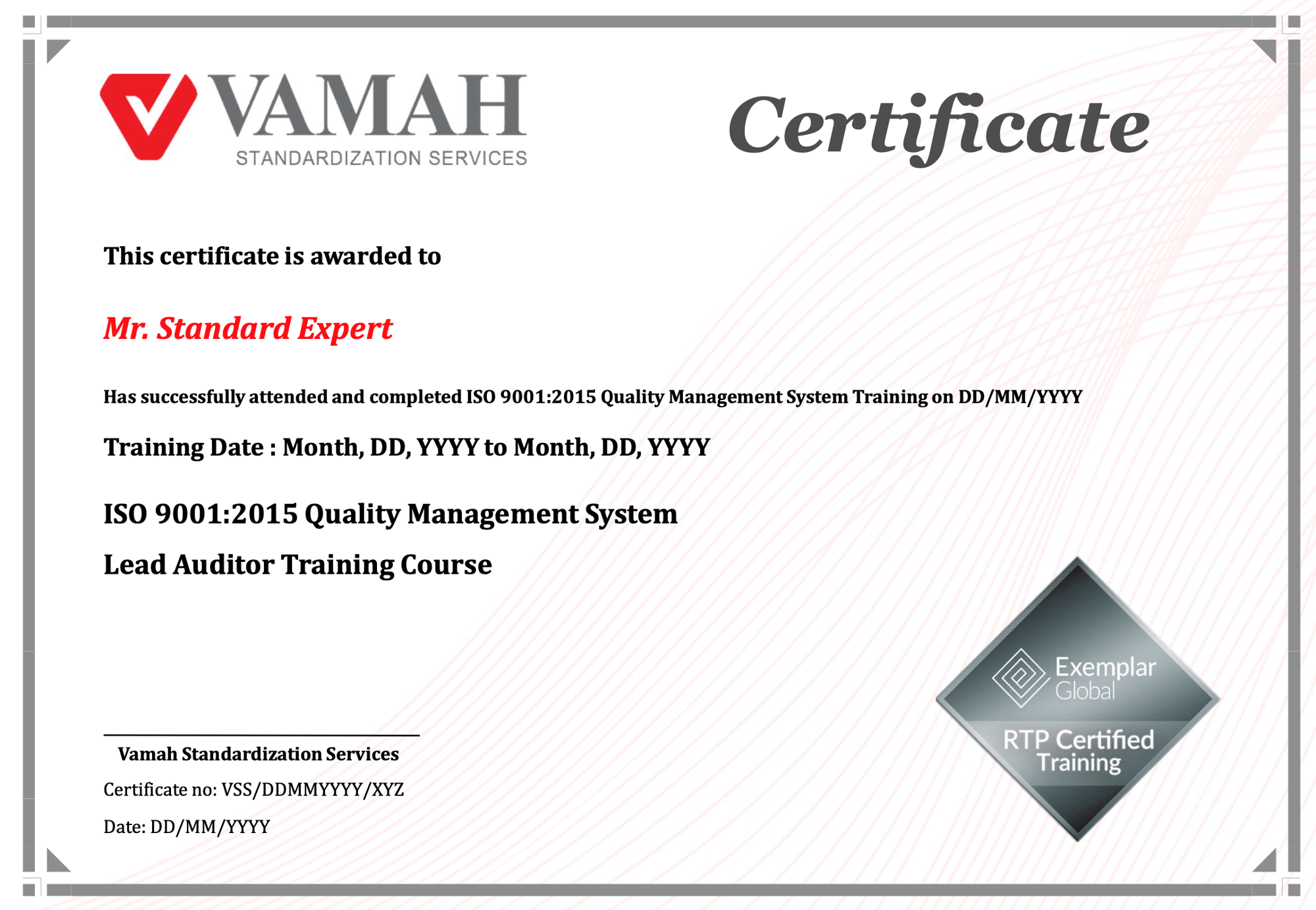 Vamah_ISO_Training_Certificate