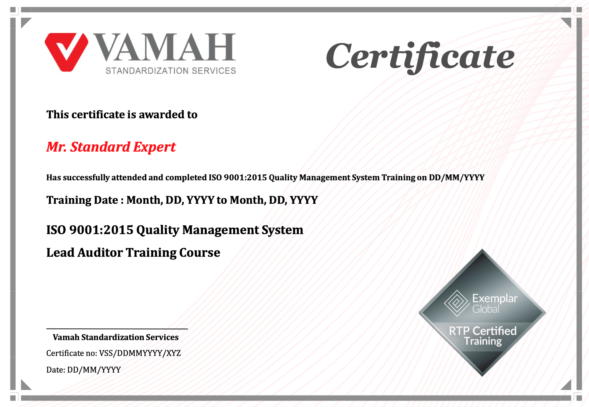 Vamah_ISO_Training_Certificate Vamah_ISO_Training_Certificate